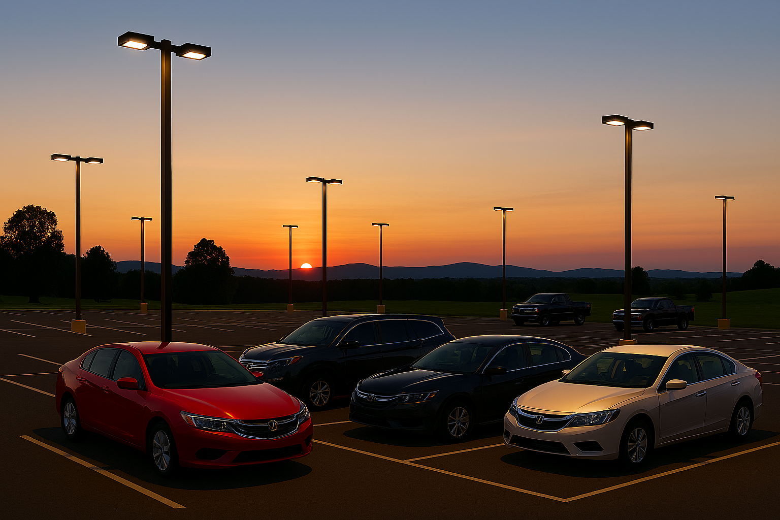 Commercial parking lot lighting
